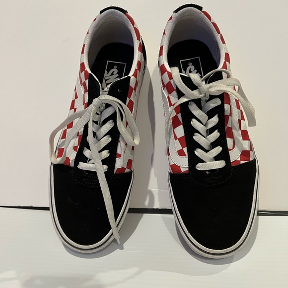 Vans Old Skool Checkerboard Racing Red- Womens Size 9.5- - Picture 2 of 5